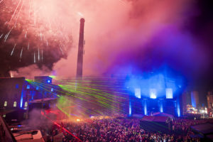 Braufest der Sinne, Landskronbrauerei in Goerlitz 2013. Feuerwerk und Lasershow am Abend. Foto: Pawel Sosnowski